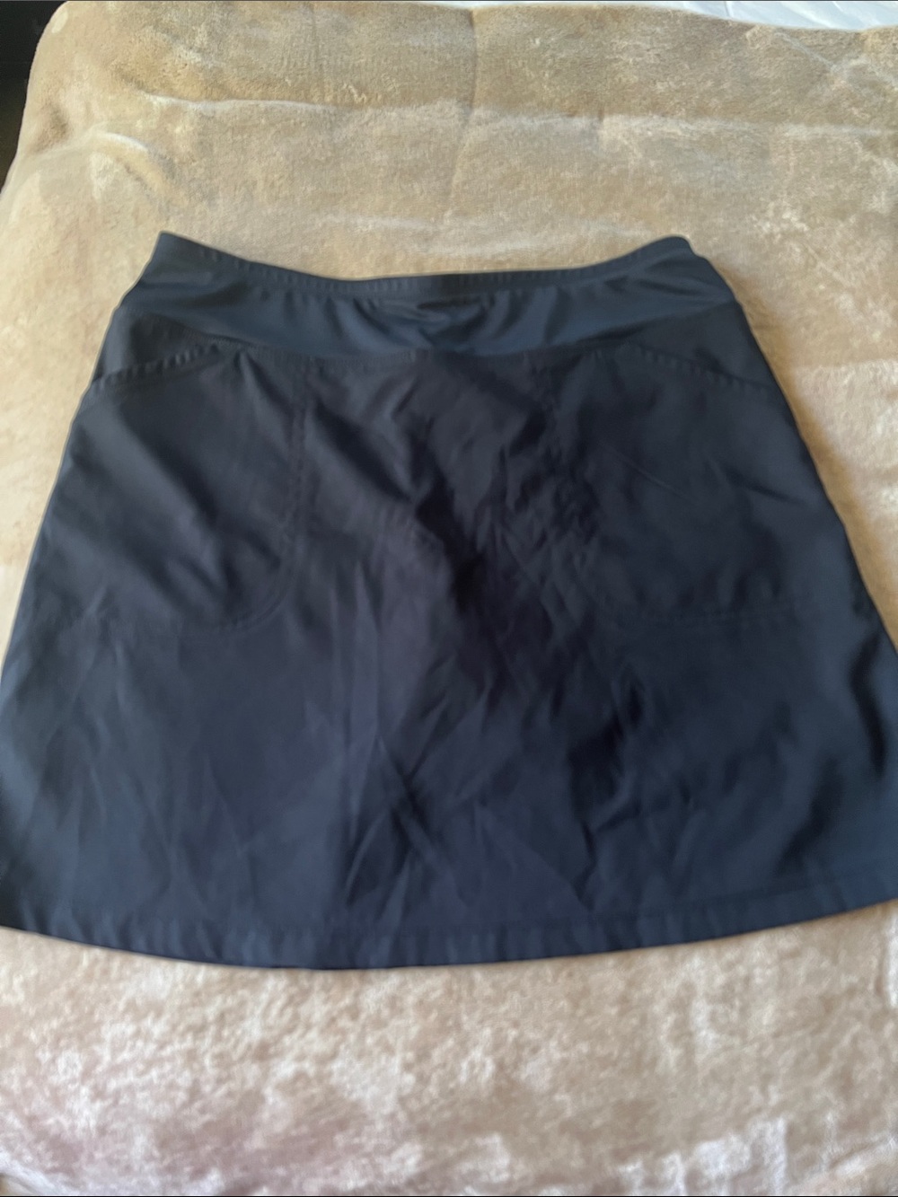 Black Athletic Skirt with Front and Back  Pockets/ Built in shorts